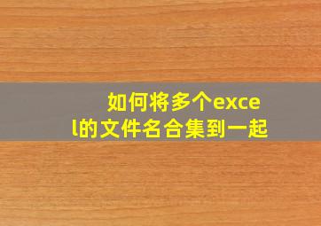 如何将多个excel的文件名合集到一起