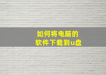 如何将电脑的软件下载到u盘