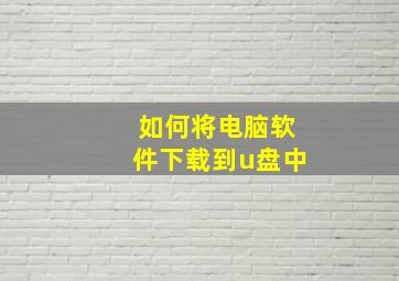 如何将电脑软件下载到u盘中