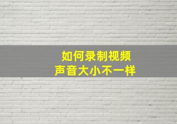 如何录制视频声音大小不一样