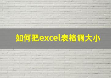 如何把excel表格调大小