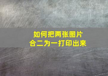 如何把两张图片合二为一打印出来