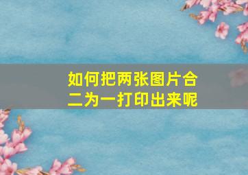 如何把两张图片合二为一打印出来呢