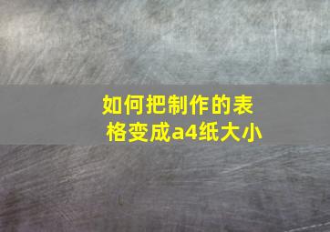 如何把制作的表格变成a4纸大小