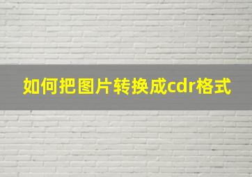 如何把图片转换成cdr格式