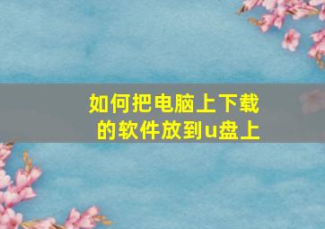 如何把电脑上下载的软件放到u盘上