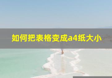 如何把表格变成a4纸大小