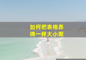 如何把表格弄得一样大小呢