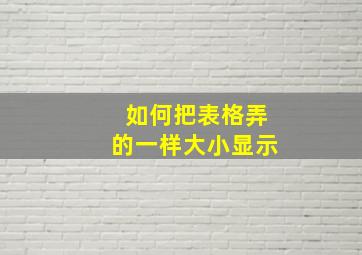 如何把表格弄的一样大小显示