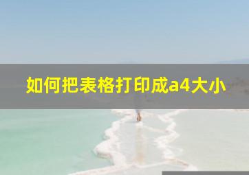 如何把表格打印成a4大小