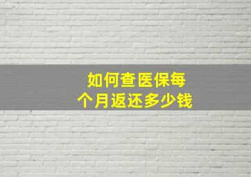 如何查医保每个月返还多少钱