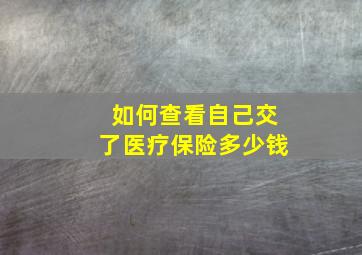 如何查看自己交了医疗保险多少钱