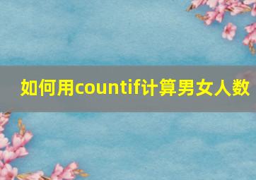 如何用countif计算男女人数