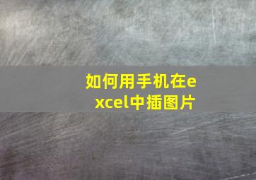 如何用手机在excel中插图片