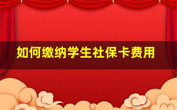 如何缴纳学生社保卡费用