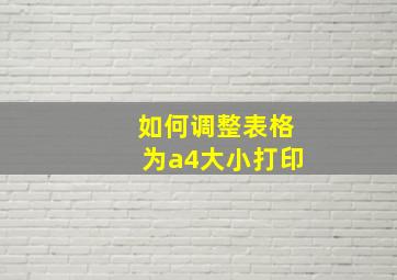 如何调整表格为a4大小打印