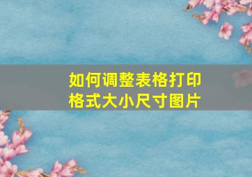 如何调整表格打印格式大小尺寸图片