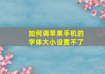 如何调苹果手机的字体大小设置不了