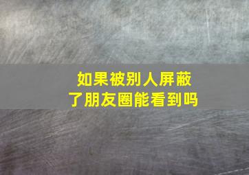 如果被别人屏蔽了朋友圈能看到吗