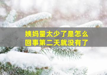 姨妈量太少了是怎么回事第二天就没有了