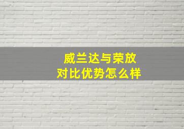 威兰达与荣放对比优势怎么样