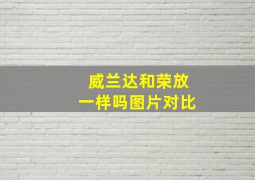 威兰达和荣放一样吗图片对比