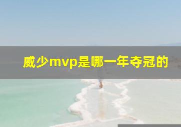 威少mvp是哪一年夺冠的