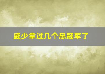 威少拿过几个总冠军了