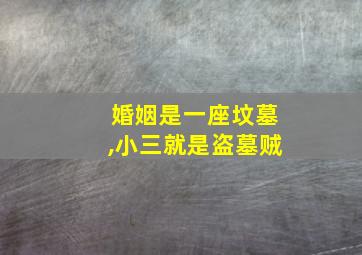 婚姻是一座坟墓,小三就是盗墓贼