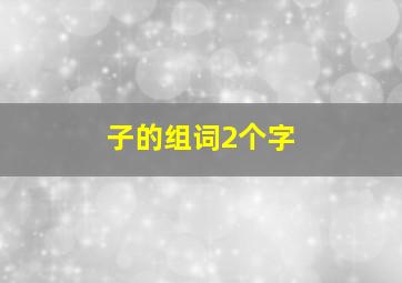 子的组词2个字