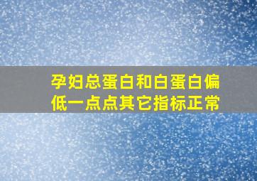 孕妇总蛋白和白蛋白偏低一点点其它指标正常