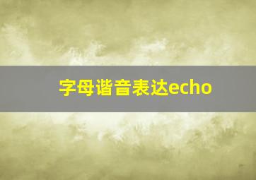 字母谐音表达echo