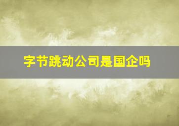 字节跳动公司是国企吗