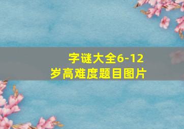 字谜大全6-12岁高难度题目图片