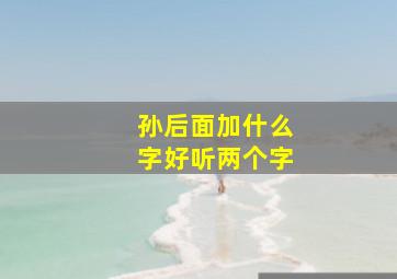 孙后面加什么字好听两个字