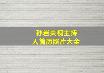 孙岩央视主持人简历照片大全