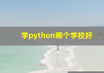 学python哪个学校好