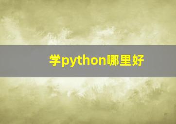 学python哪里好