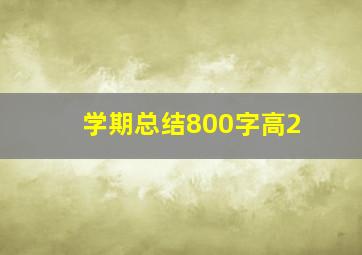 学期总结800字高2