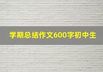 学期总结作文600字初中生