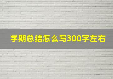 学期总结怎么写300字左右