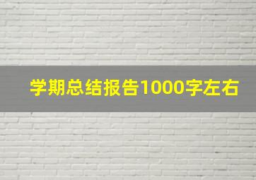 学期总结报告1000字左右