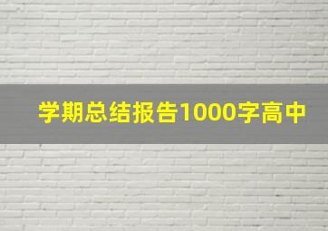 学期总结报告1000字高中