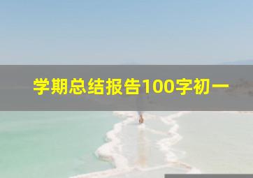 学期总结报告100字初一