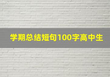 学期总结短句100字高中生