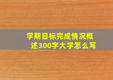 学期目标完成情况概述300字大学怎么写