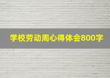 学校劳动周心得体会800字