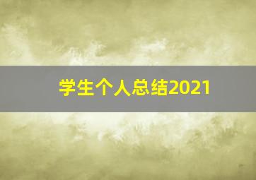 学生个人总结2021