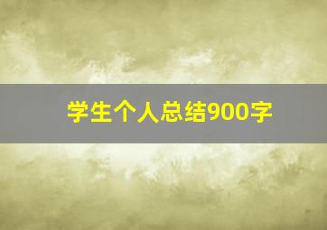 学生个人总结900字