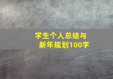 学生个人总结与新年规划100字